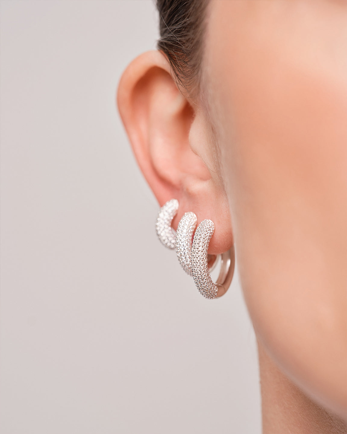 Bold Pave Hoops Large