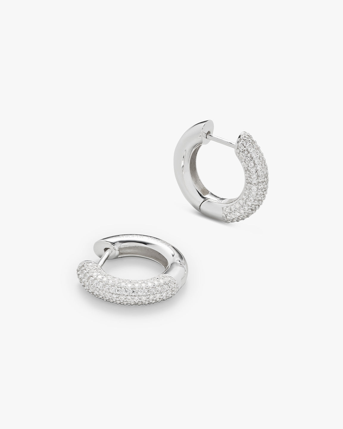 Bold Pave Hoops Medium