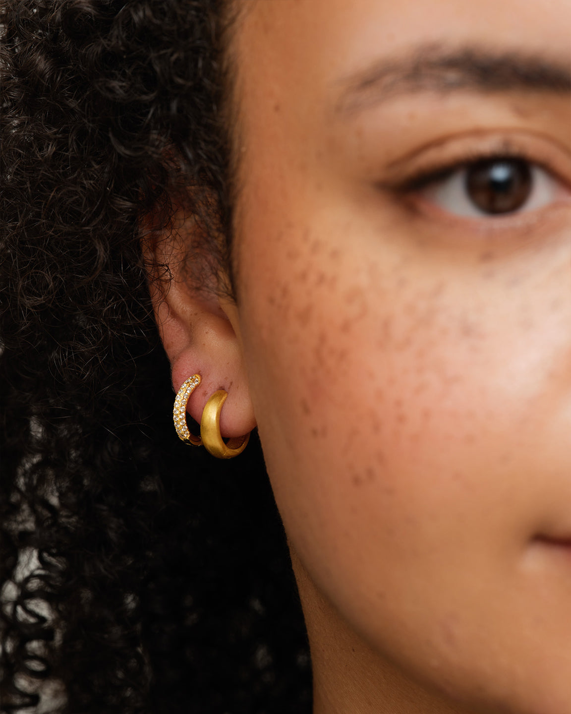 Dome Satin Hoops Medium