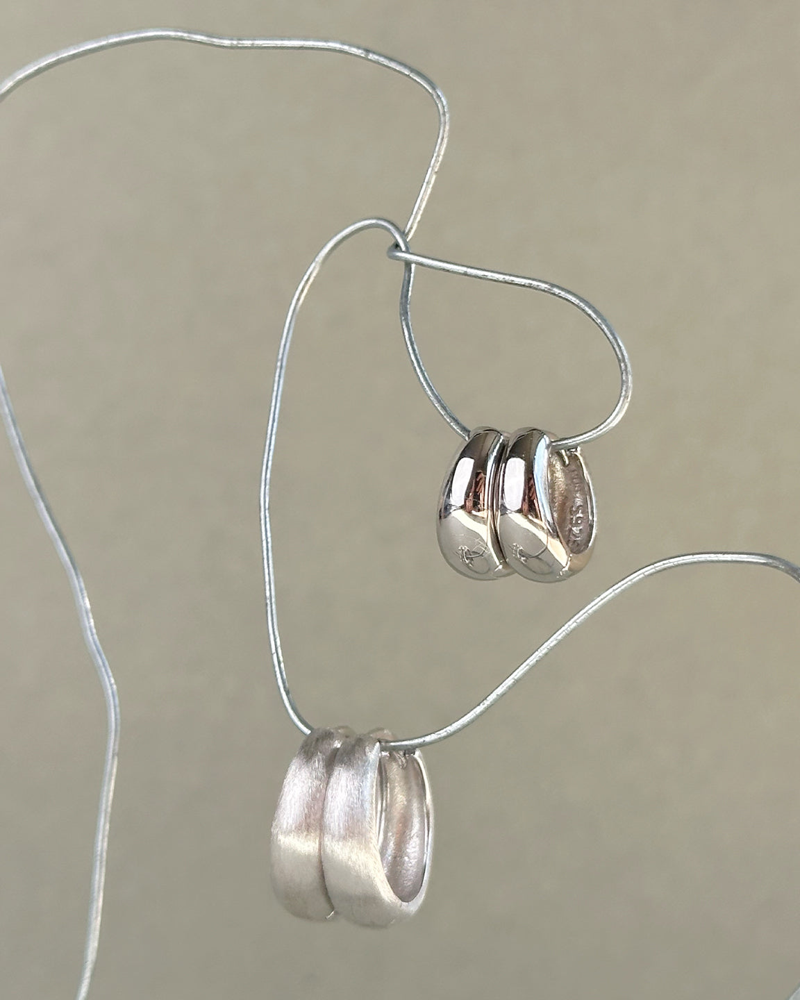 Dome Satin Hoops Medium