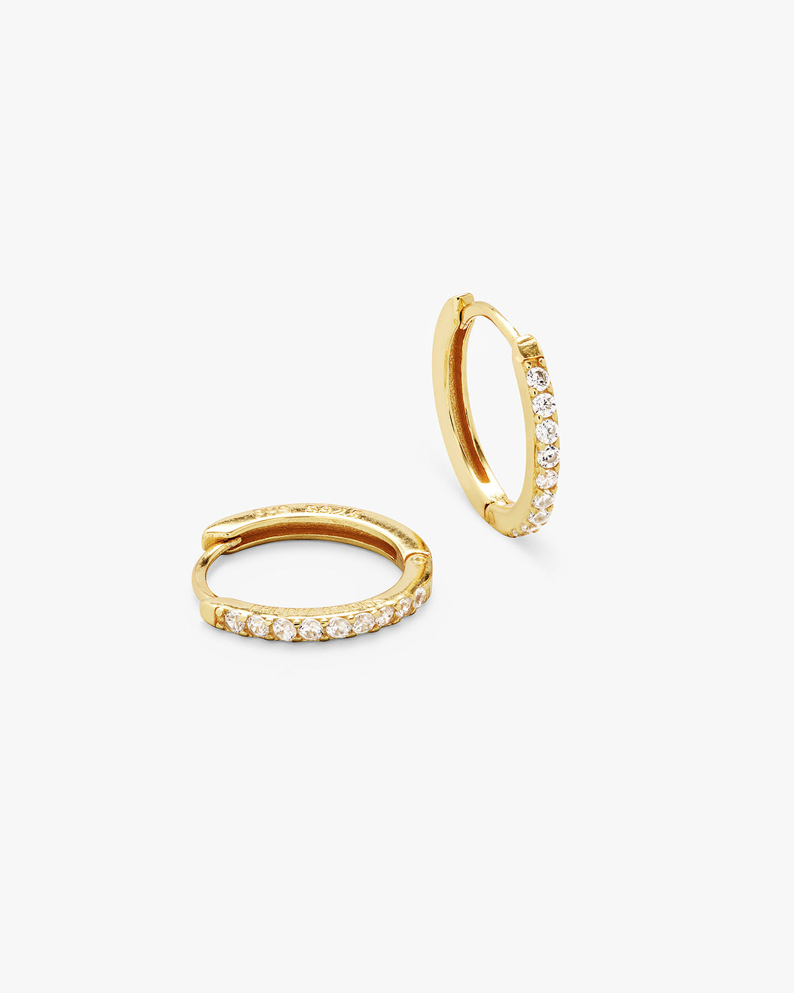 Pave Hoops White Medium