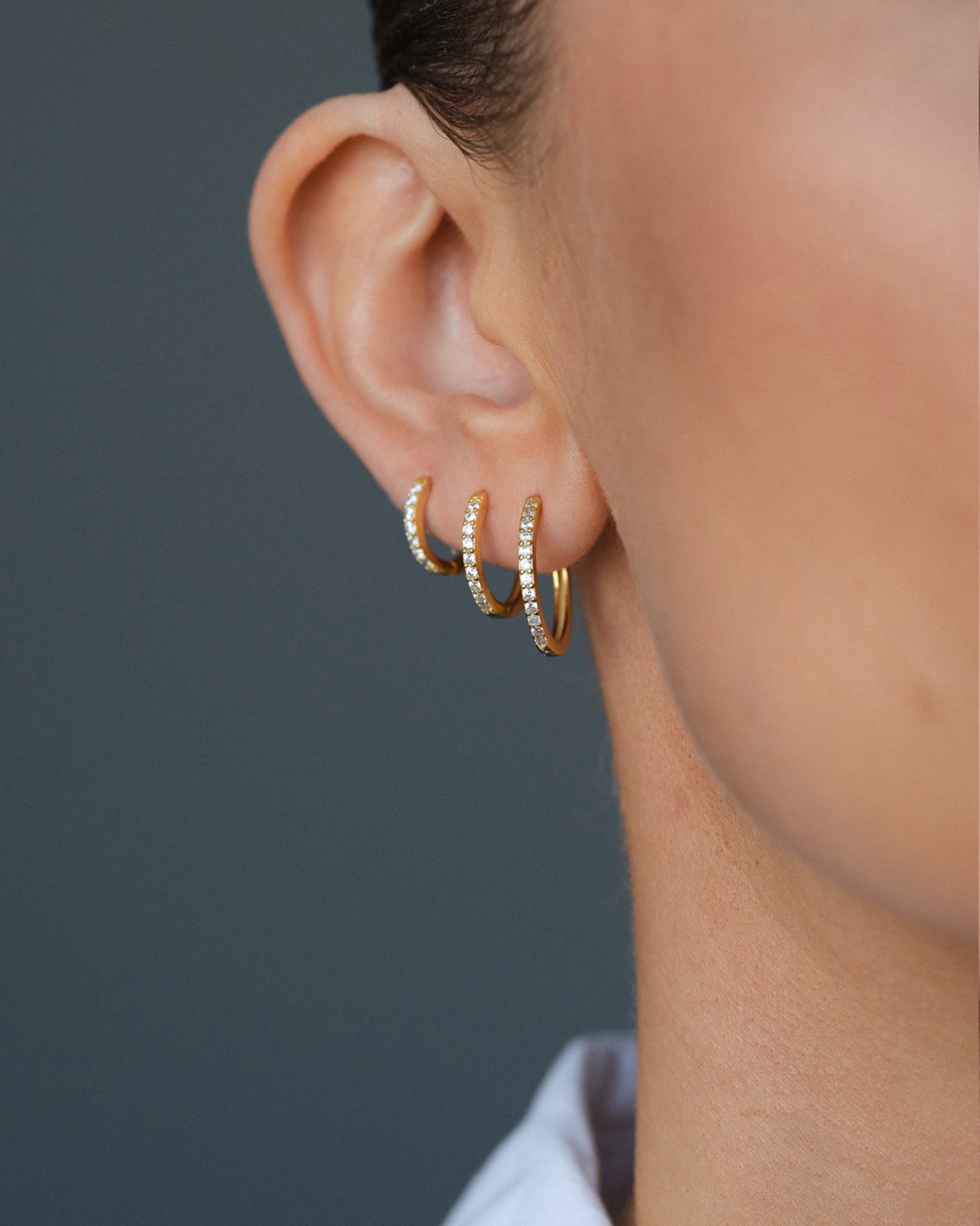 Pave Hoops Medium