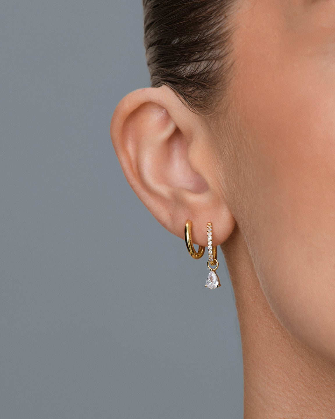 Pave Hoops Medium