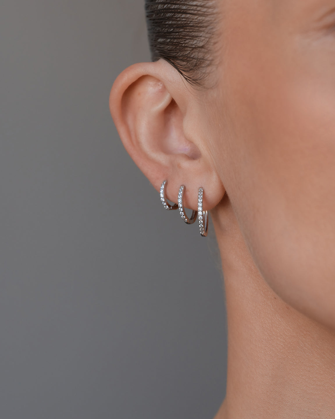 Pave Hoops Medium