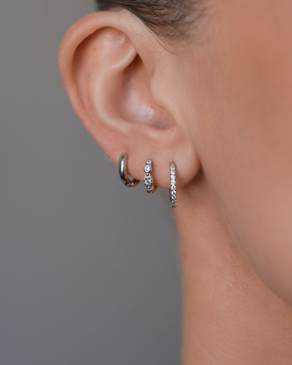 Pave Hoops Medium