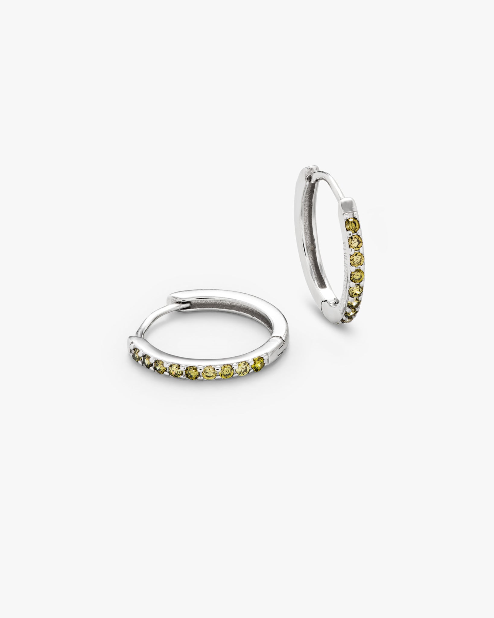 Pave Hoops Peridot Medium