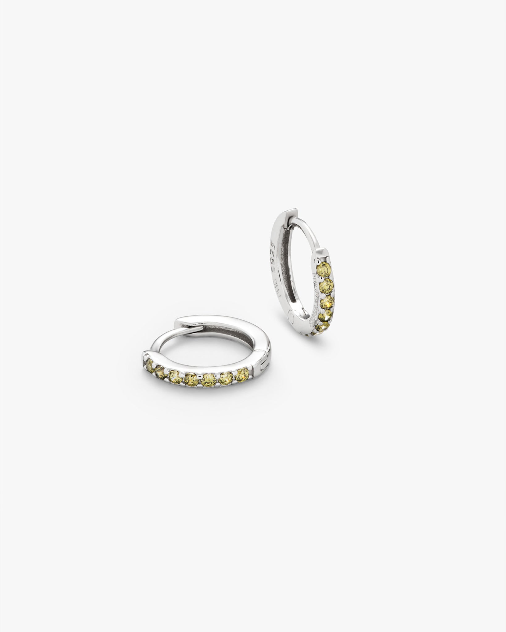 Pave Hoops Peridot Small