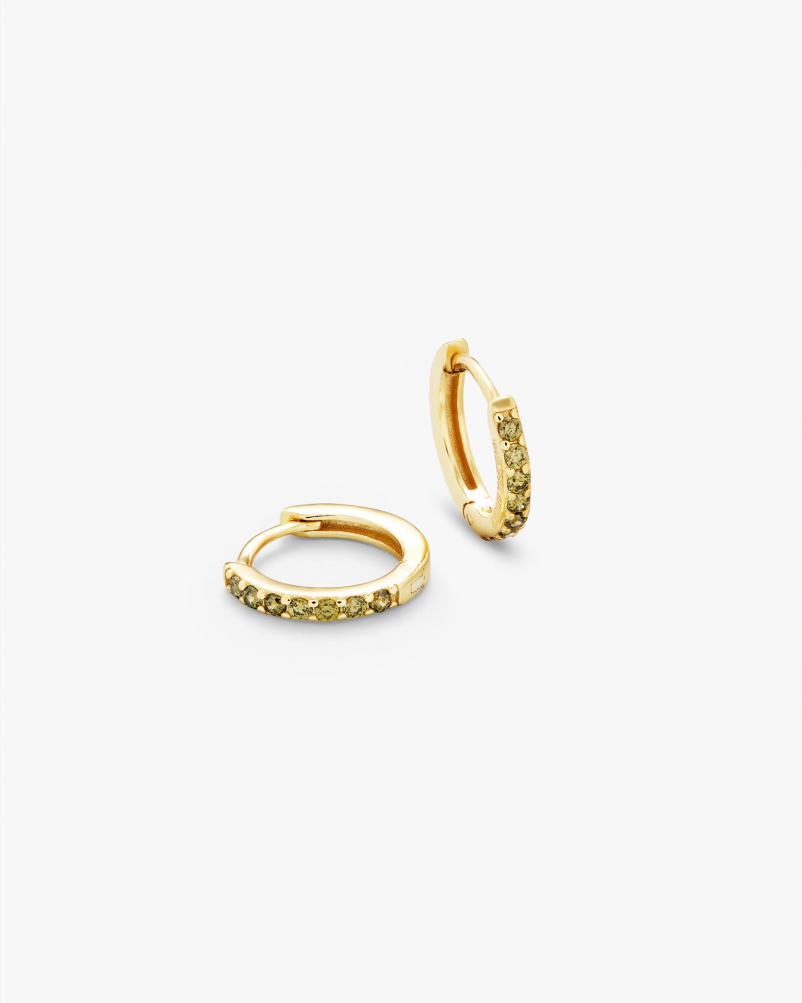 Pave Hoops Peridot Small