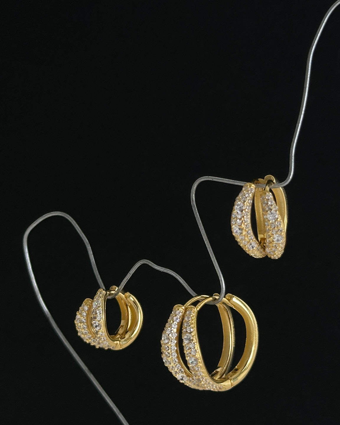 Wave Pave Hoops Small