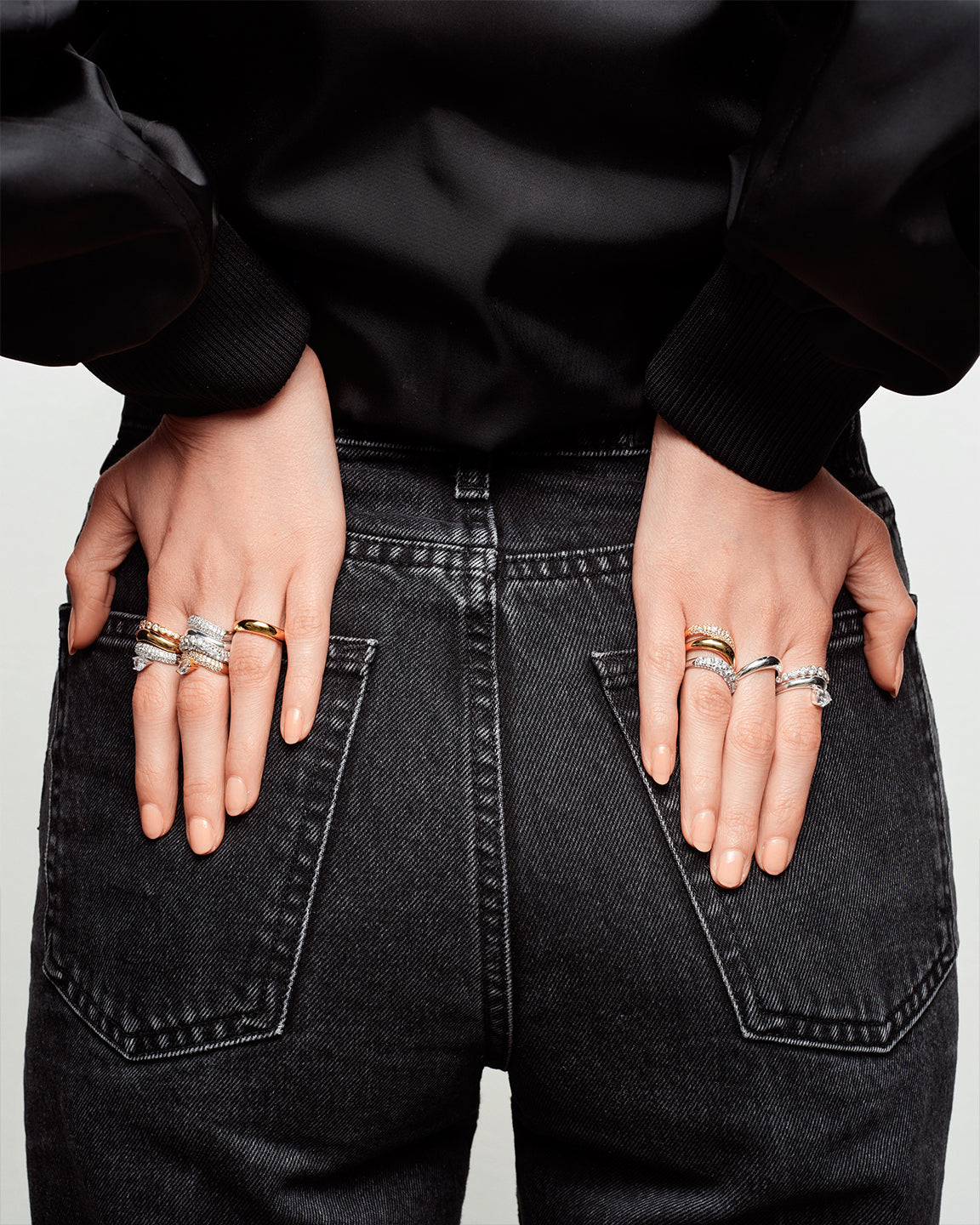 Wave Pear Pave Ring