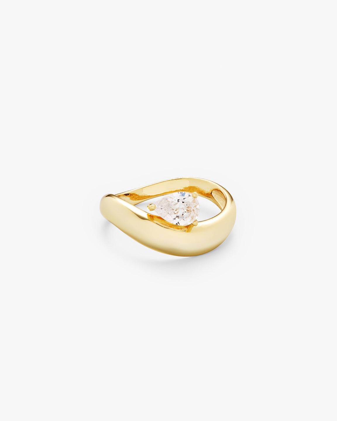 Wave Pear Ring