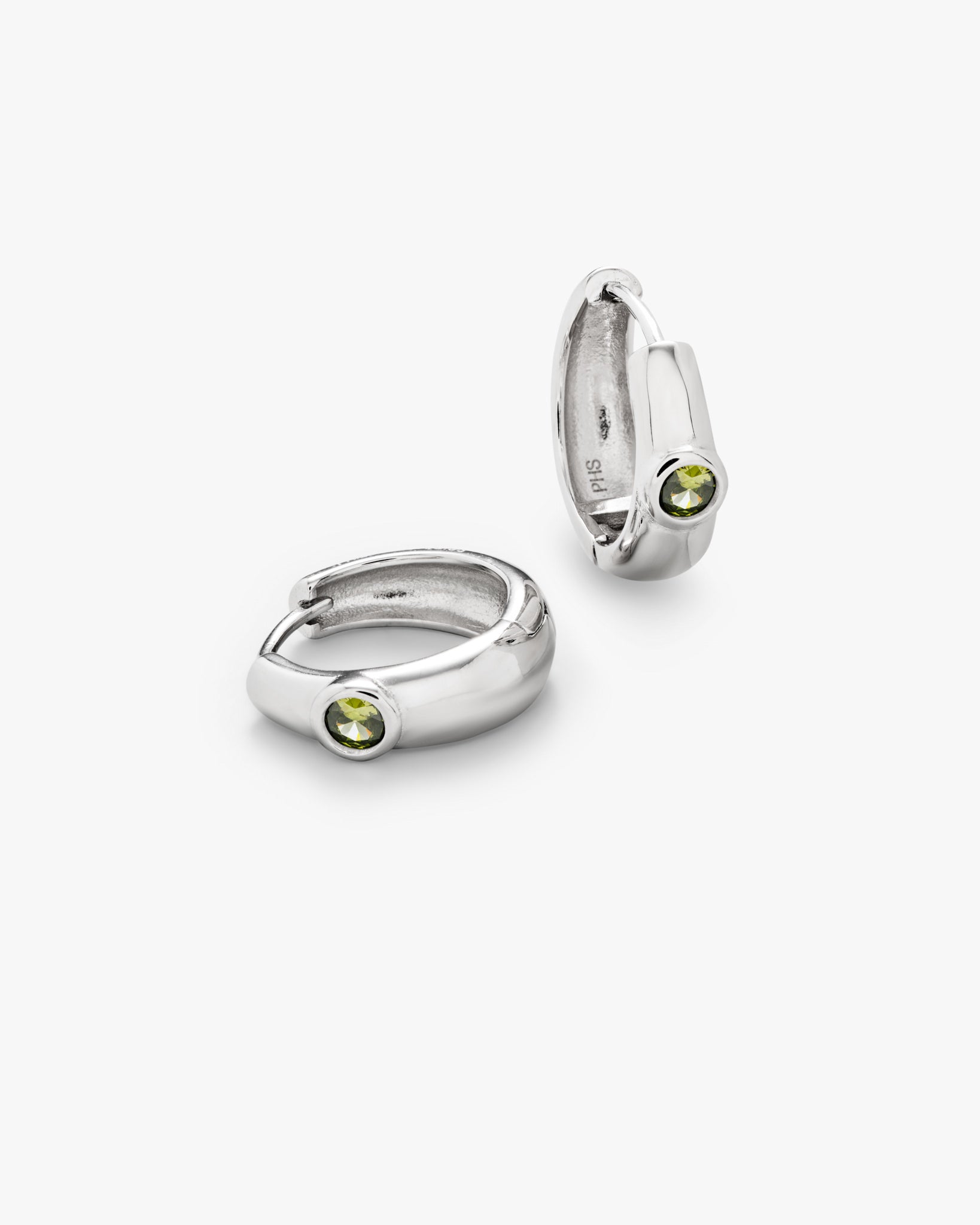 Dome Hoops Peridot Medium