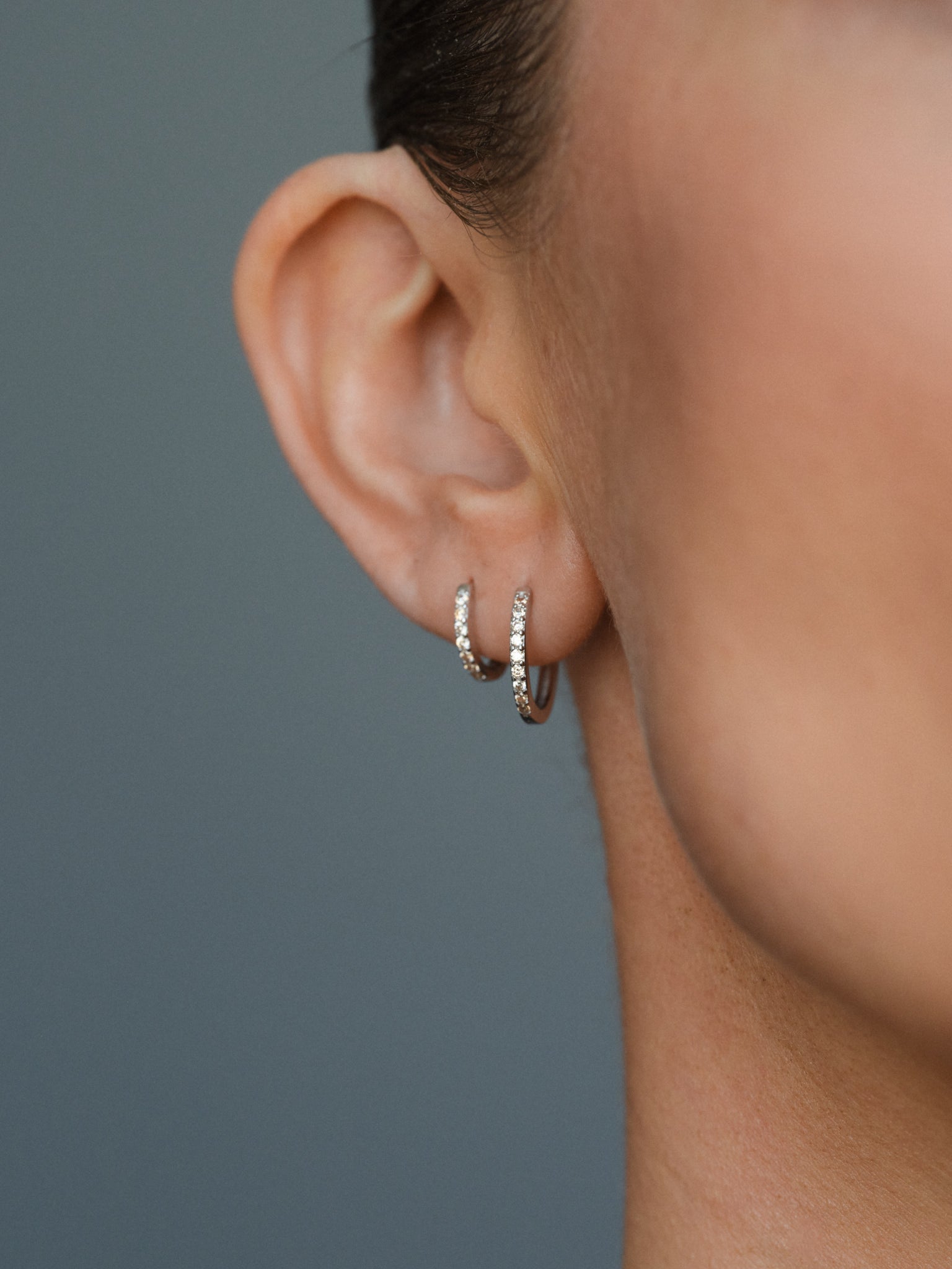 Pave Hoops Champagne Small