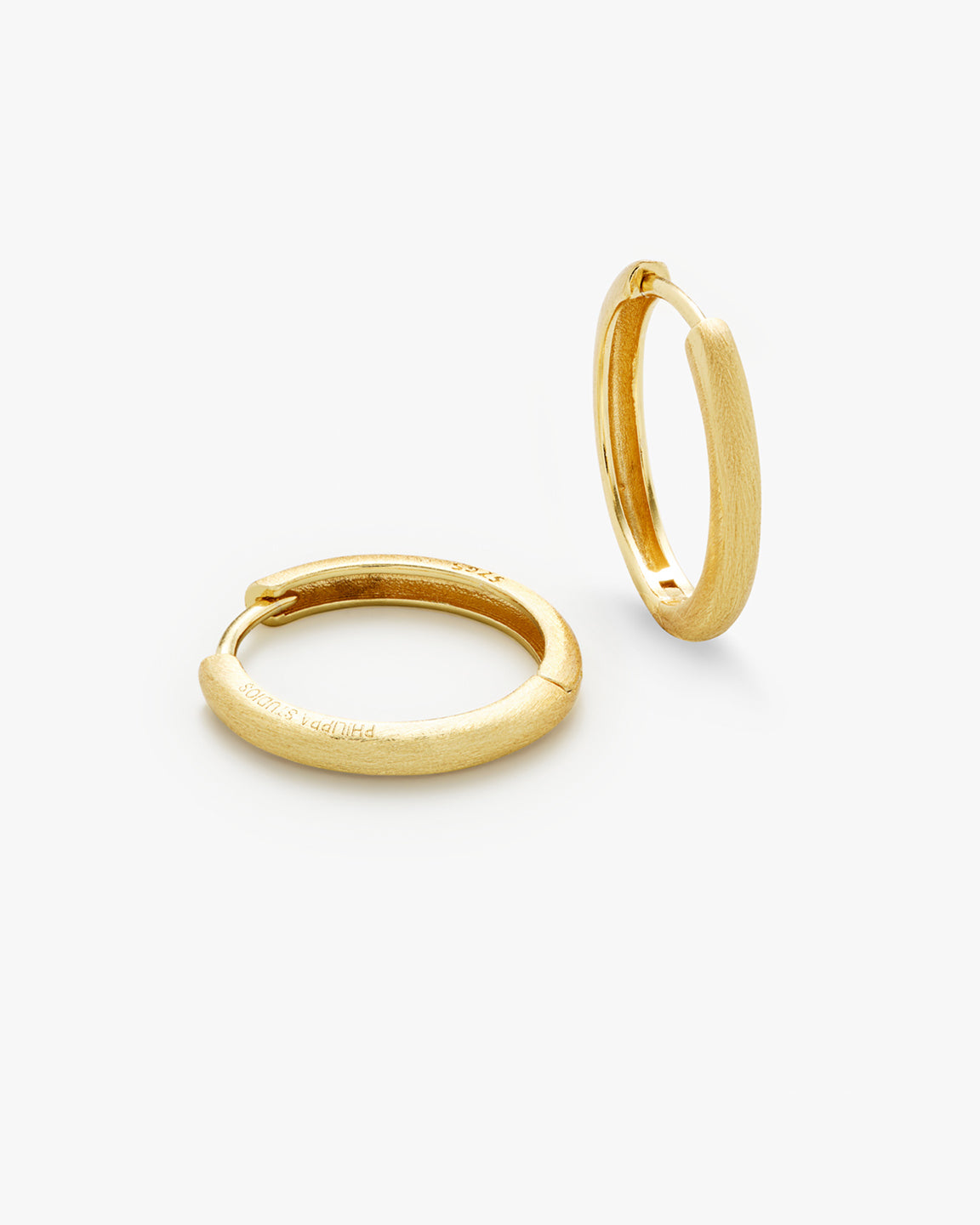 Classic Satin Hoops L Gull #Gull