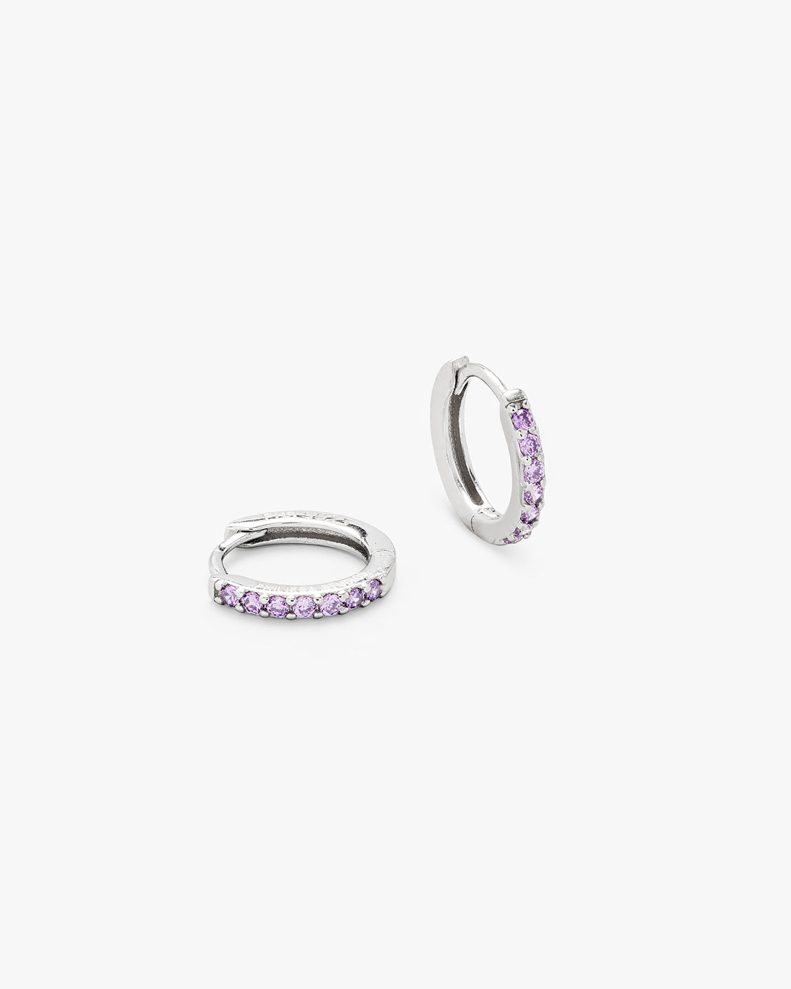 Pave Hoops Lavender Small