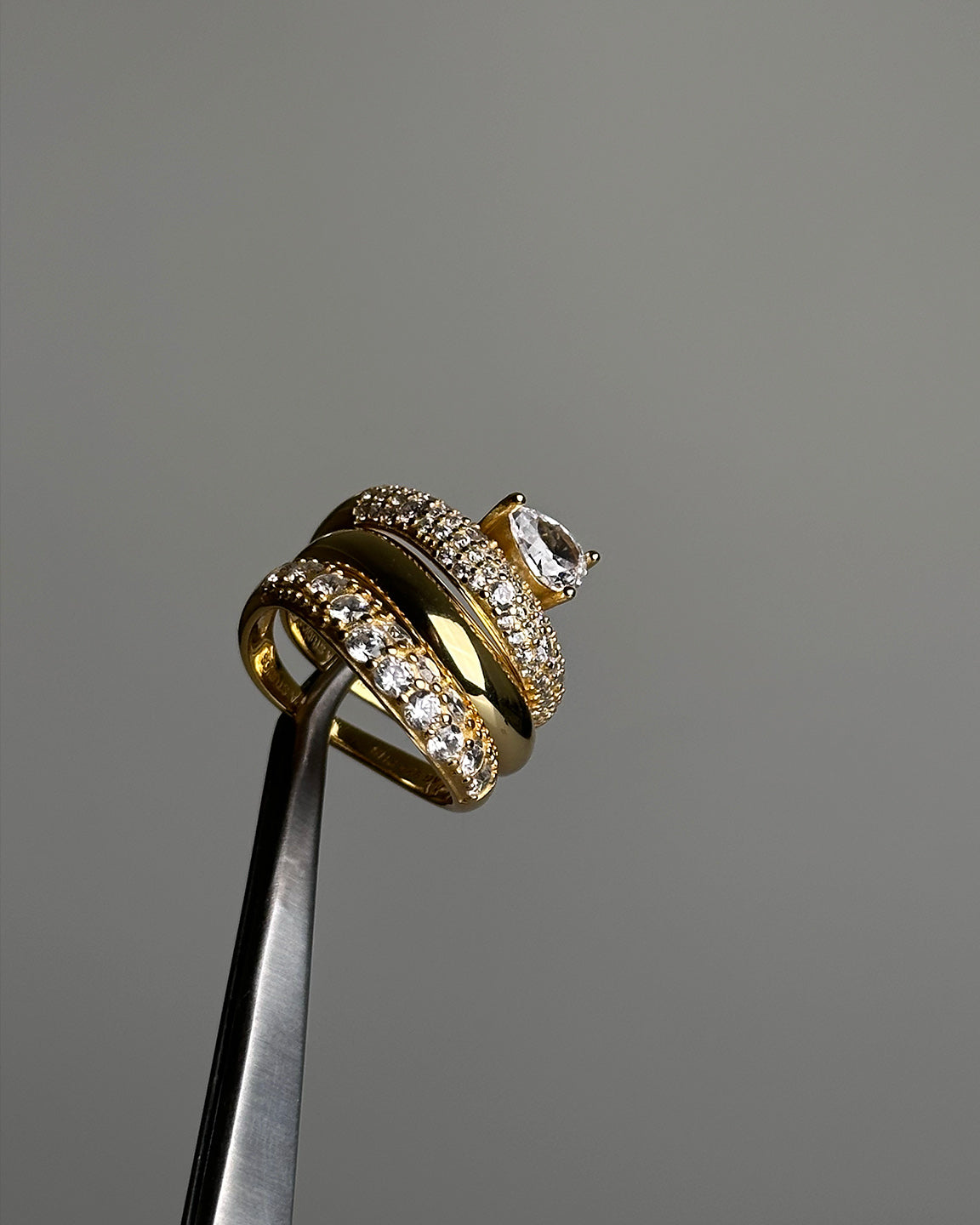 Wave Pave Combo Ring Gull 