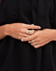 Wave Pave Combo Ring Gull 