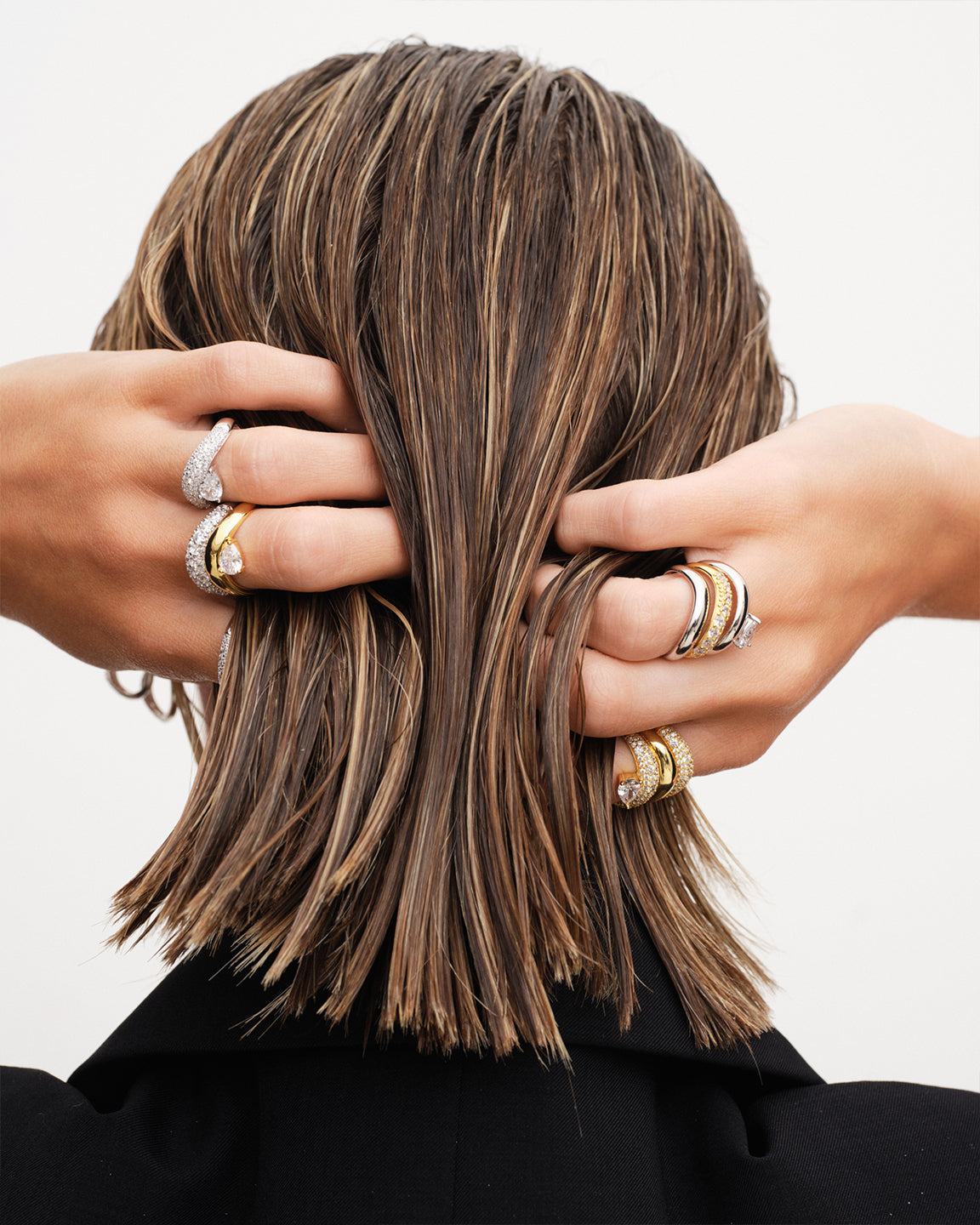 Wave Pave Combo Ring Gull 