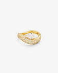 Wave Pear Pave Ring