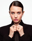 Wave Pear Pave Ring