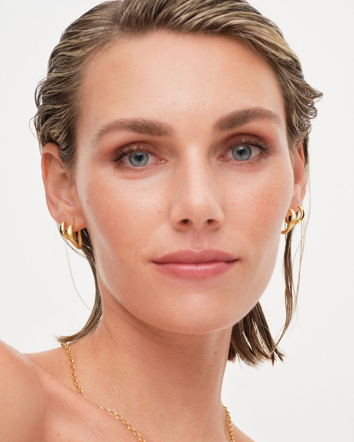 Wave Satin Hoops L Gull 