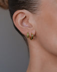 Dome Pave Hoops Peridot Small