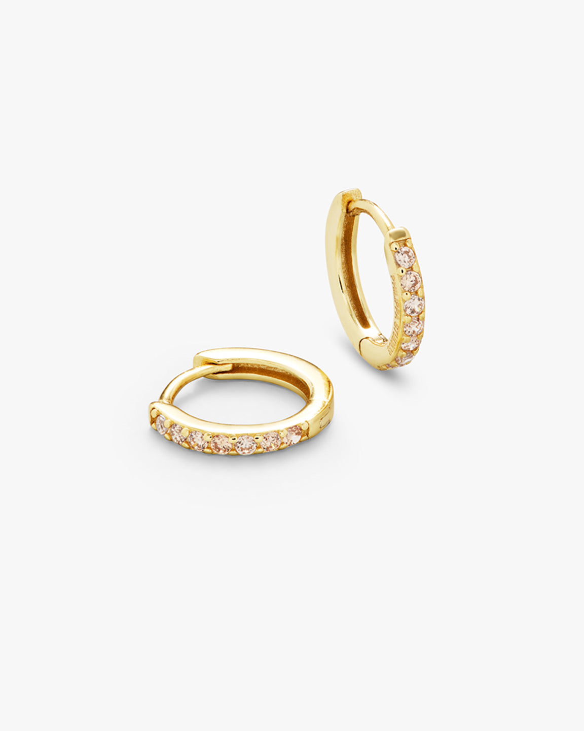 Pave Hoops Champagne Medium