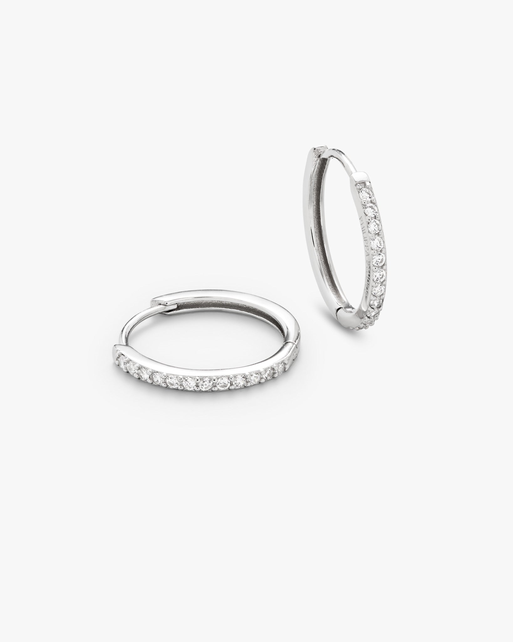 Pave Hoops White Large